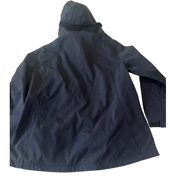ARRIS Women L Heated Navy Blue‎ Hooded Zip Up Ski Snow Jacket Outerwear